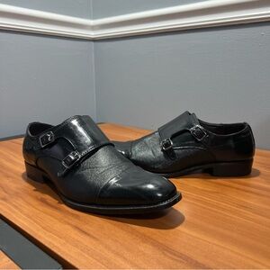 Men’s Bolano Monk Strap Cap Toe Business Dress Shoes Faux Leather Formal Size 12